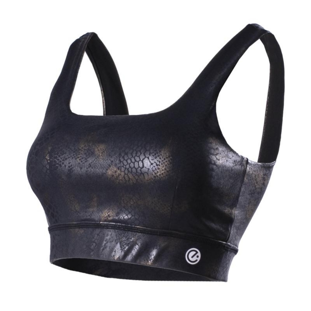 Echelon Black/Gold Snake Metallic Sports Bra